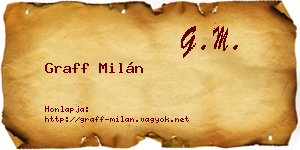 Graff Milán névjegykártya